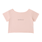 Off-Shoulder Rolled Hem Cotton T-Shirt