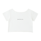 Off-Shoulder Rolled Hem Cotton T-Shirt