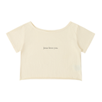 Off-Shoulder Rolled Hem Cotton T-Shirt